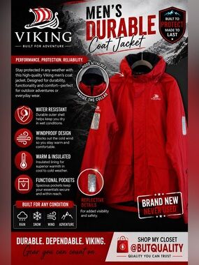 Viking Red Waterproof Jacket